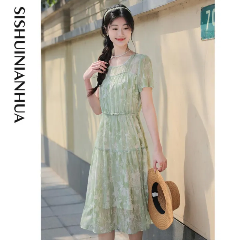 Like The Age Of Water Short Sleeved Dress Women's-1