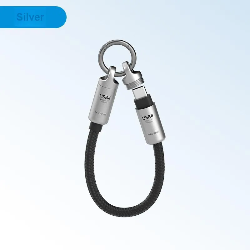 HAIBEISI 15cm Type c To Type c Keychain Lanyard Line USB4 Full Function Cable-4