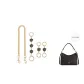 [Gold-Tone Three-Piece Set]Black Camellia 15cm+Camellia 1-Piece*2+Decorative Chain 45cm
