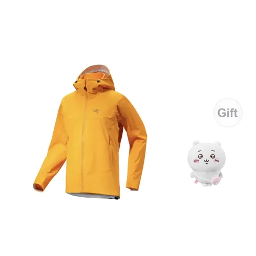 Arcteryx Windbreaker Jackets Men Eggy Orange - Includes Small Crossbody Bag With Standing Doll