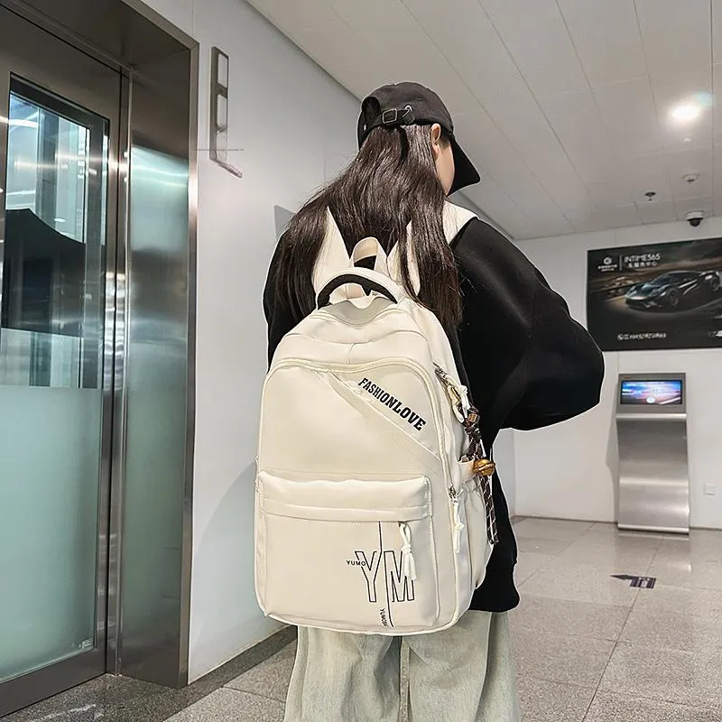 LUVISTRUE Nylon Backpack Regular Unisex White/Gray/Black/Burgundy/Sky Blue-4