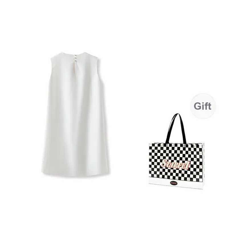 STARFEI Sleeveless Dress Women's White-1