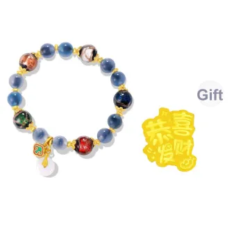 MOLADY Colored Glaze Natural Jade Bracelet For Women's Women's