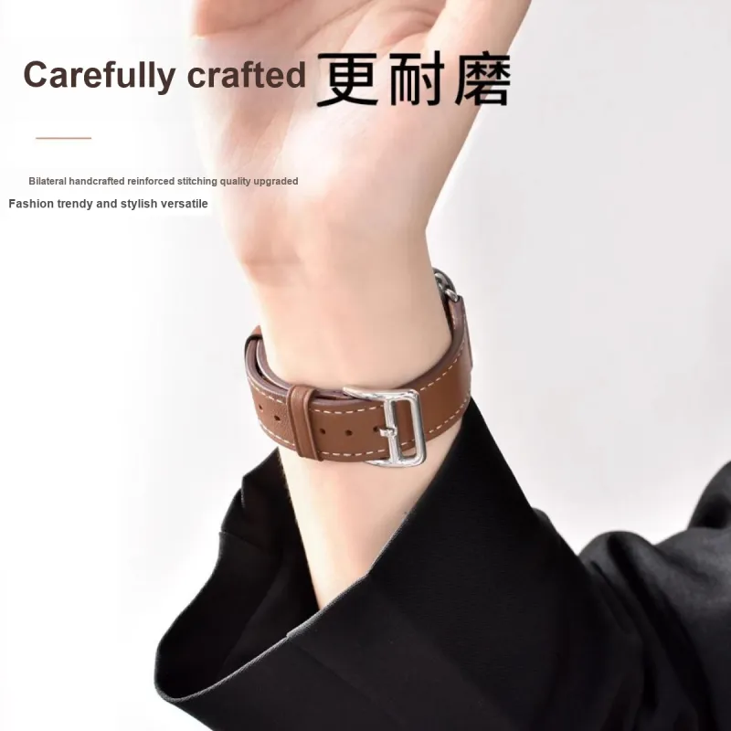 LEAPRUN Watch Band Apple Compatibility Leather Material-1