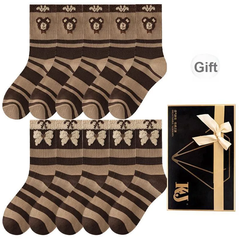 KJ Mid Calf Socks Unisex Gift Box 7 Double Packs-97