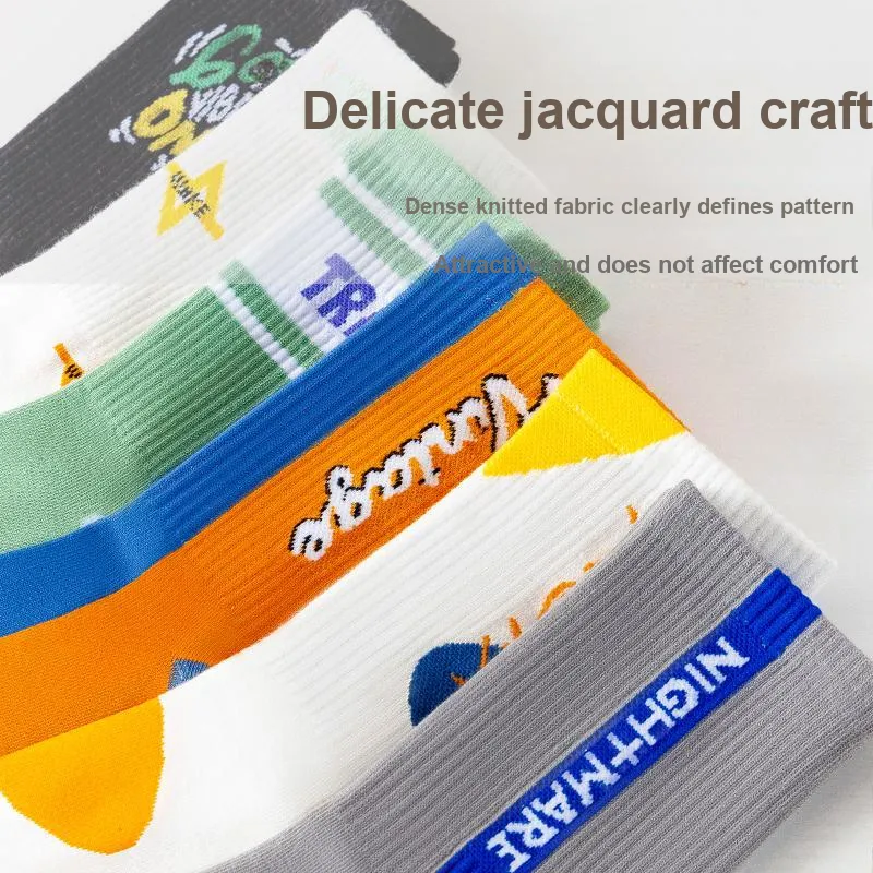 LUOLIAN Mid Calf Socks Unisex 5 Pack-7