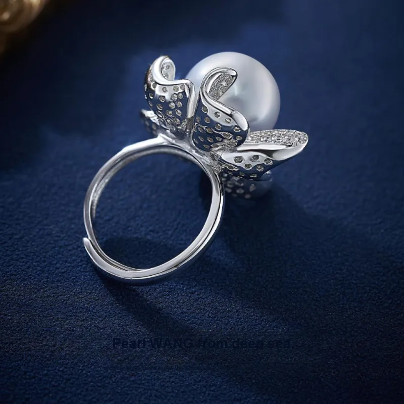 ME LUXE Saltwater Pearl Ring Minimalist Style Elegant Women's-2