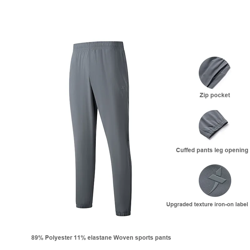 XTEP Training Pants Knitted Sweatpants Men's Mud Gray-2
