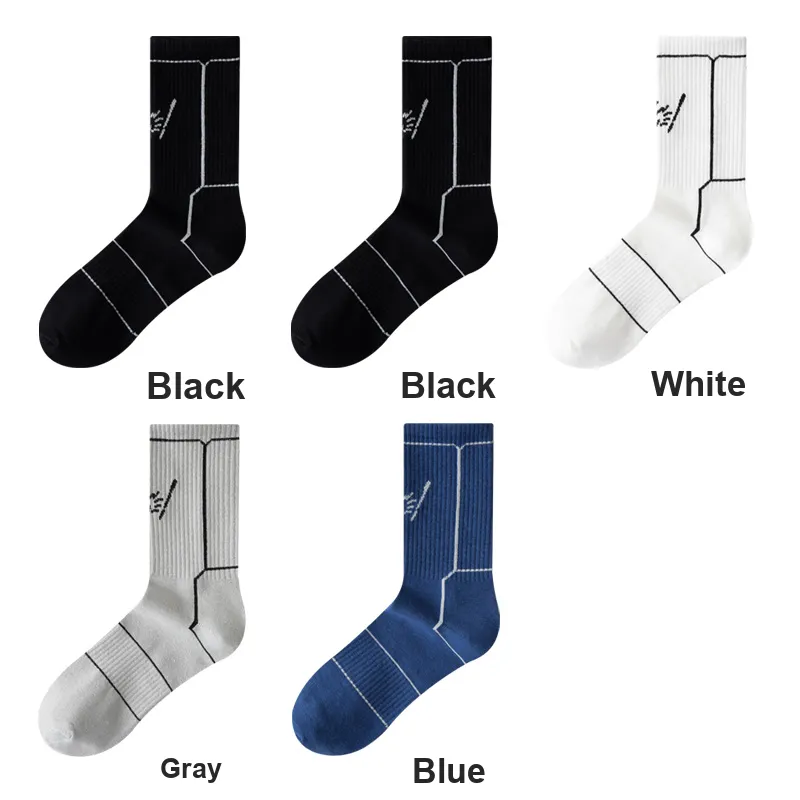 H YXIANG Mid Calf Socks Unisex 5 Pack-7