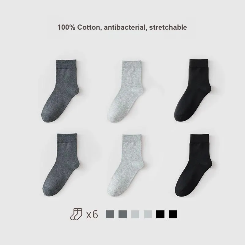 H YXIANG Mid Calf Socks Unisex 6 Pack-19