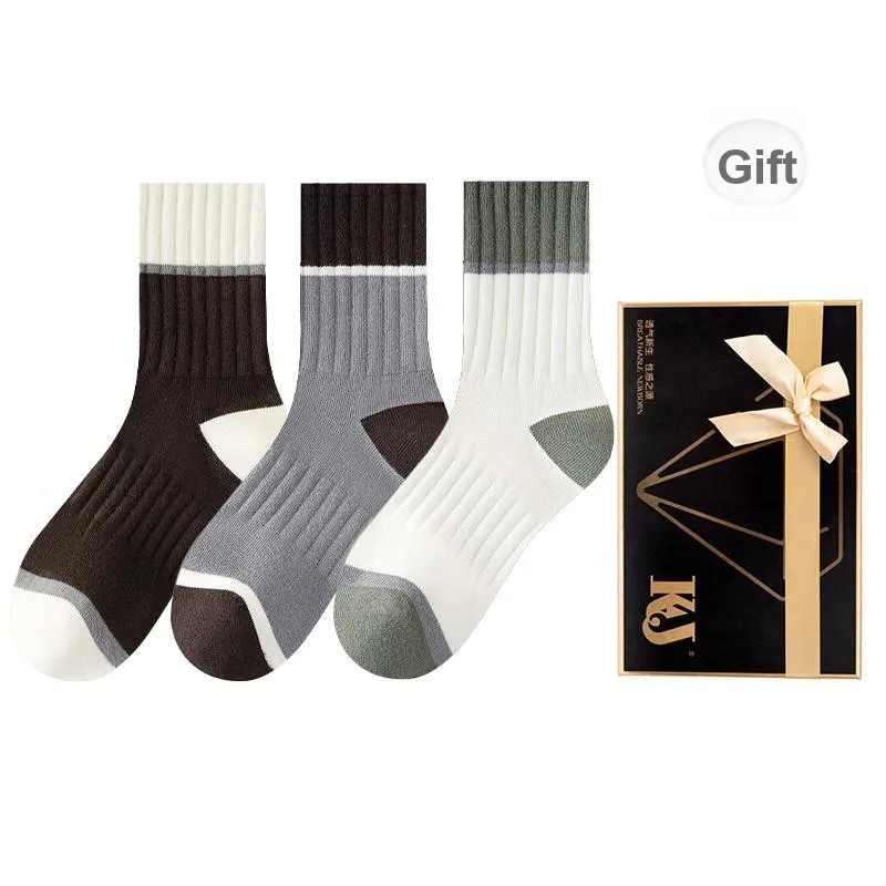 KJ Mid Calf Socks Men's Gift Box Combination Mixed Color-5