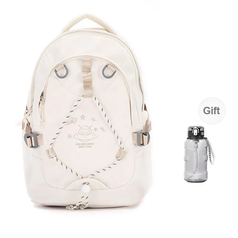 RED DRAGONFLY Fabric Space Meow Backpack Regular Women's Pink Gray-5