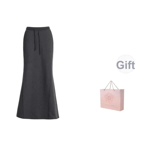 ZAZN Повседневный Длинный Юбка Женская Темно-Серый