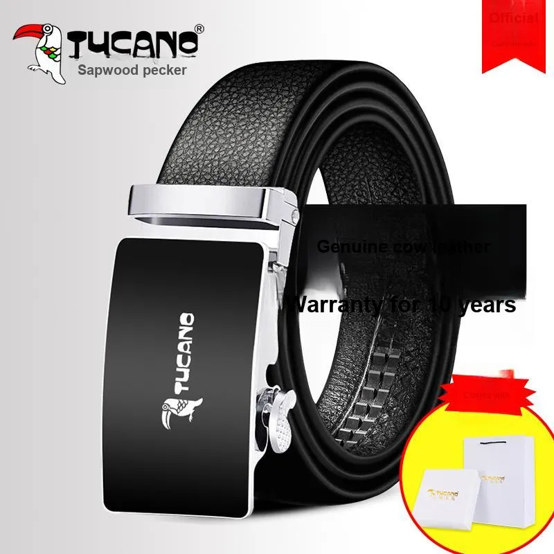 TUCANO Split Cow Leather With Transferred Pattern Leather Belts Men's 3.5cm-4