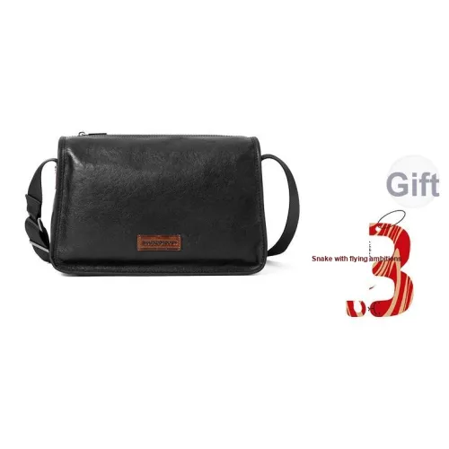 Sharkborough Сумка через плечо из коровьей кожи почтовая сумка мужская черная