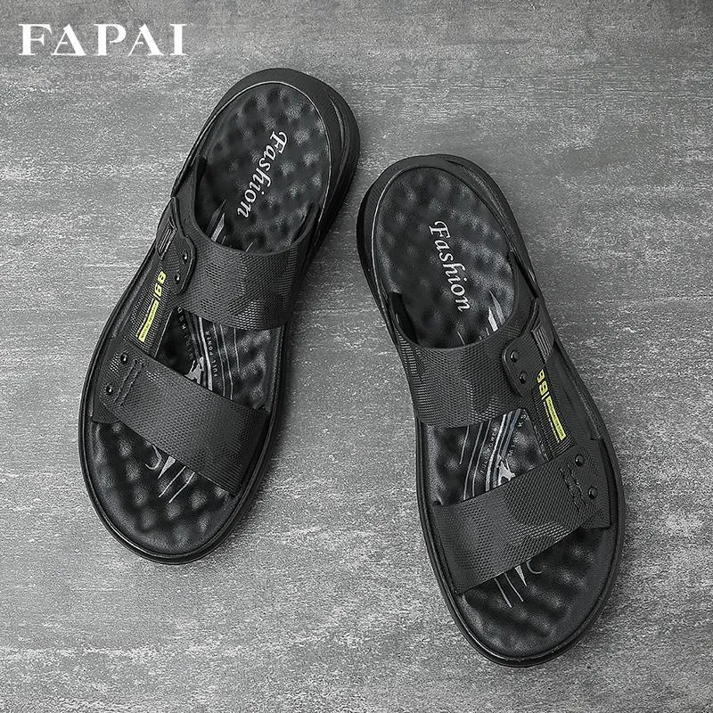 FAPAI Beach Sandals Men's Black-5
