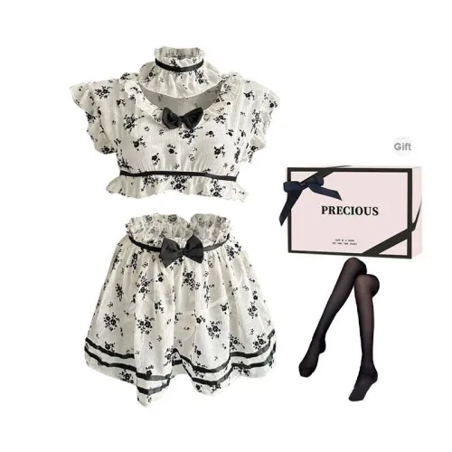 TLXT Черный + Чулки + Коробка Женские Пижамные Комплекты