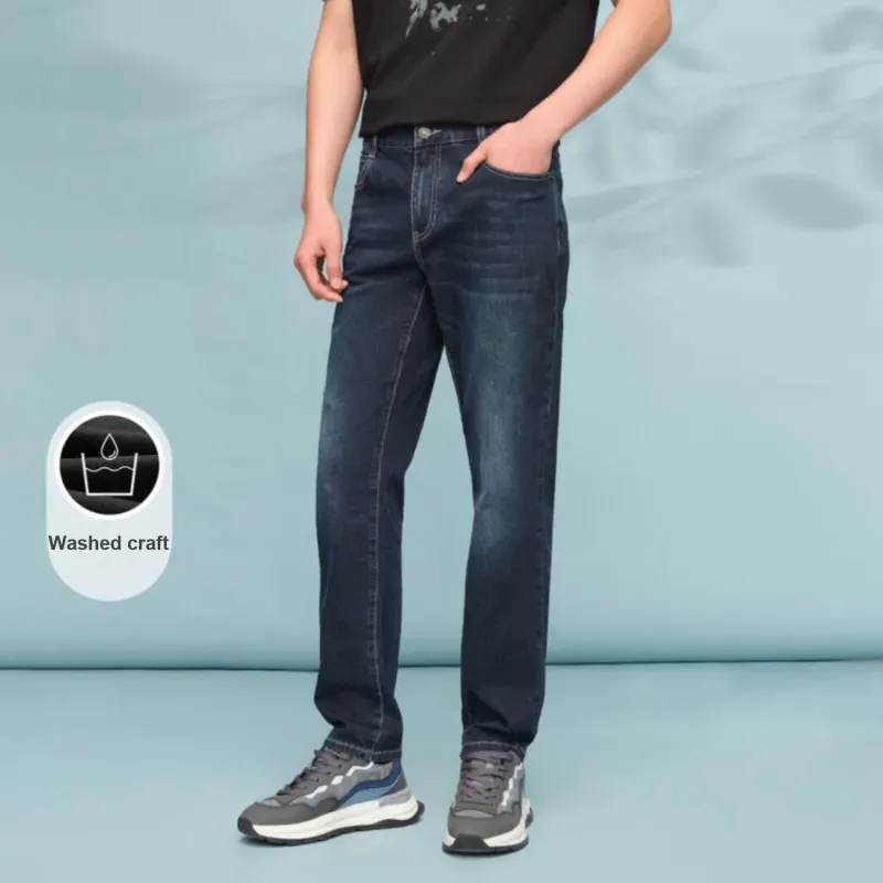 HLA Heart Of China Series Jeans Men Blue Gray Denim Gradient Dark 72-2