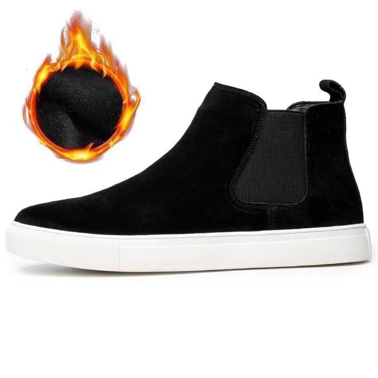 YEDANI Ankle Boots Men Black Base Single Layer Shoes/White Base Unlined Shoes-15