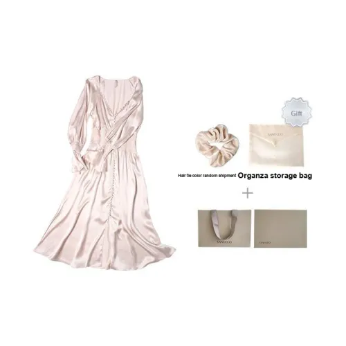 Sangluo Шелк Осенний Женские 1 Пачка Домашние Платья