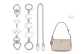 [Silver]White Four-Leaf Clover+Moon Extender Chain+Decorative Chain