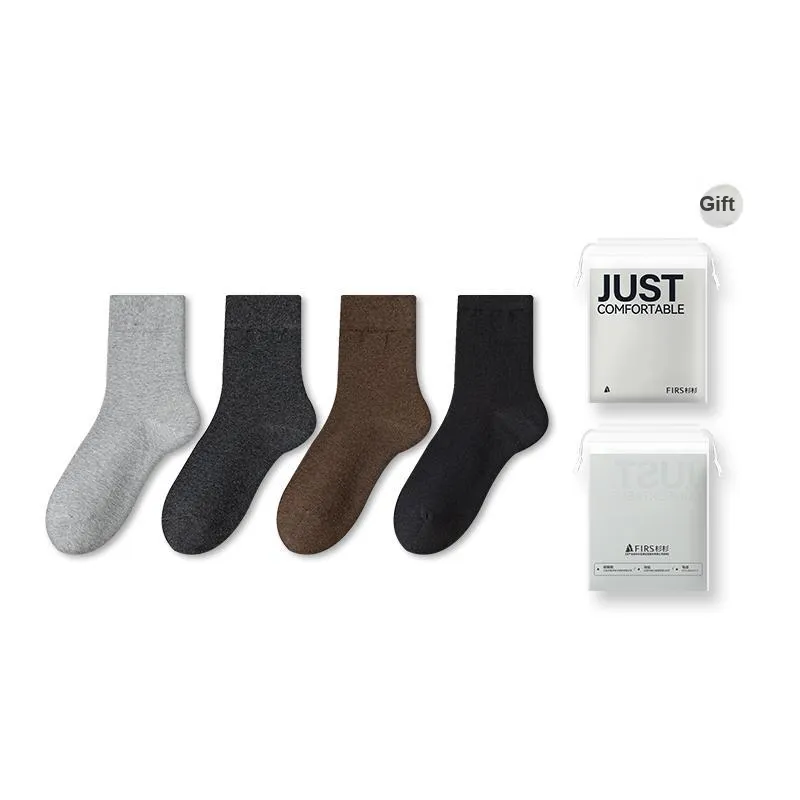 FIRS Mid Calf Socks Men's Shopping Bag 4 Pack-28