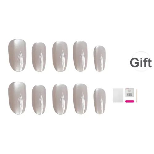 JIABITU Патч для ногтей False Nail Овал MID Длина Телесный Однотонный Coquette
