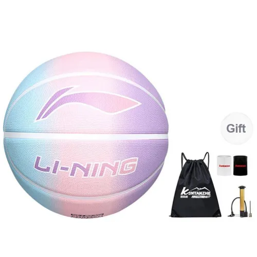 LiNing Size 5 Indoor Outdoor All Training Basketball Rubber Gradient Rainbow