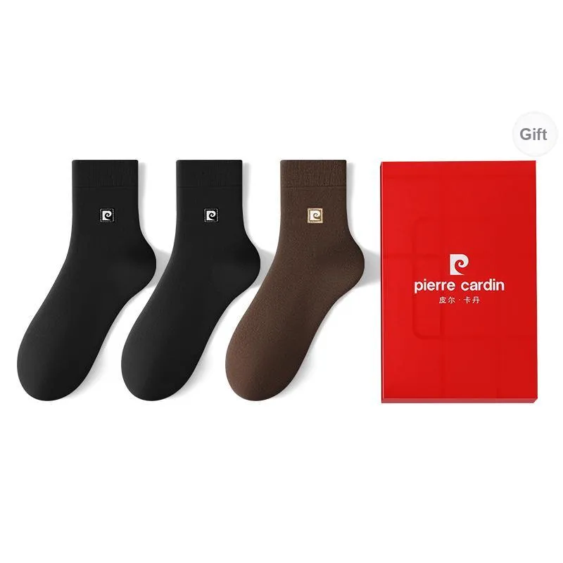 PIERRE CARDIN Mid Calf Socks Men's 3 Pack With Box Included-6