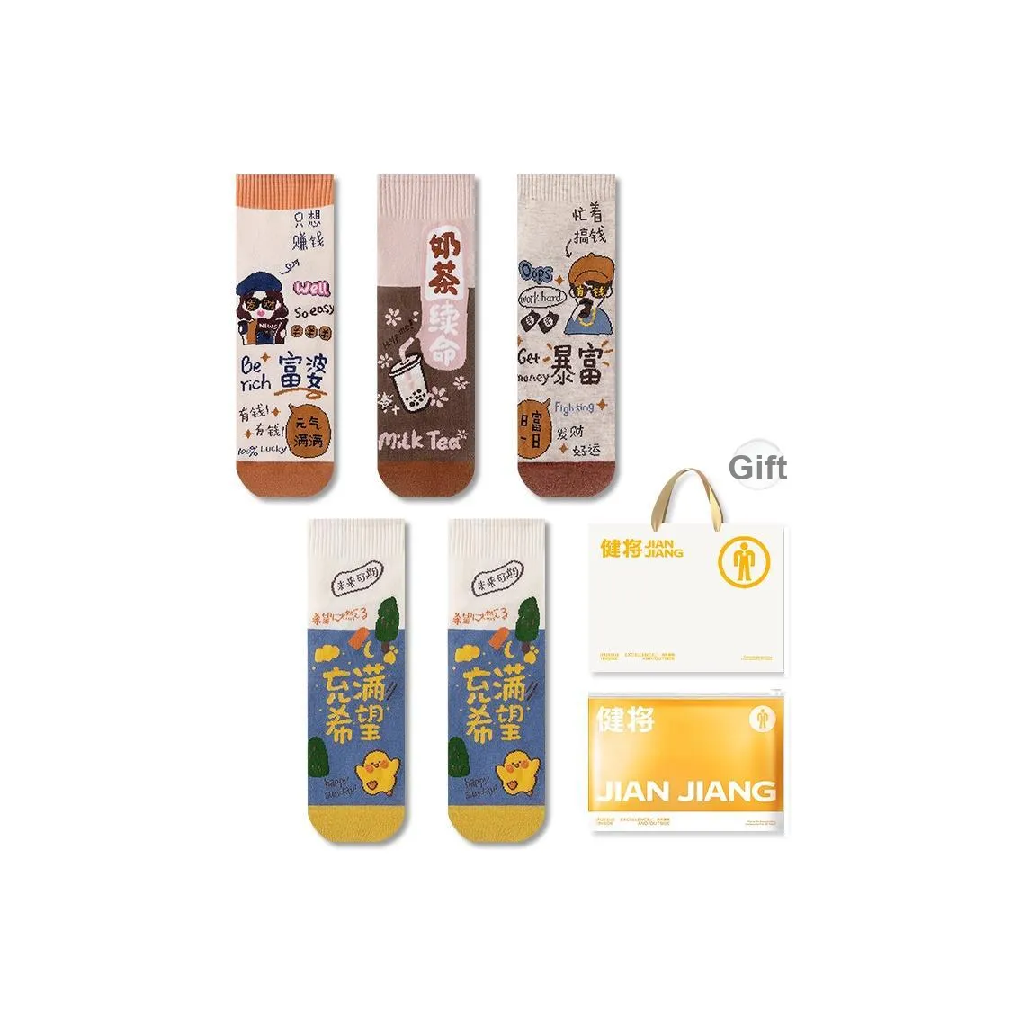 Master Mid Calf Socks Women's Shopping Bag 5 Pack