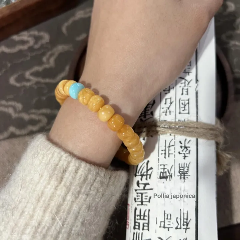 Abby's Wonderland Amber/Beeswax Fine Jade Bracelets Unisex-4