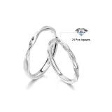 999 Fine Silver-Mobius Couple Rings[Topazes]
