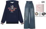 Judy (Navy Blue Sweatshirt+Jeans)