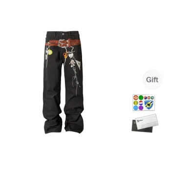 YADcrew Jeans Unisex Black