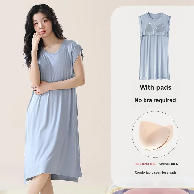 FENTENGCARE Nightgown Women's Sky Blue-1
