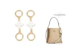 Coach Mollie White Four-Leaf Clover Gold-Tone Round Buckle 10cm[2 Pack]