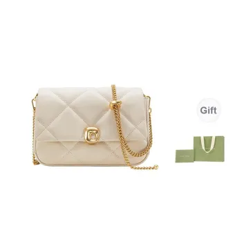 VANESSA HOGAN Leather Shoulder Bag Crossbody Bag Small Size Women's Ecru