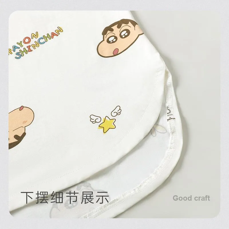 Gongdie x Crayon Shinchan Nightgown Women's Gift Box Set White-3