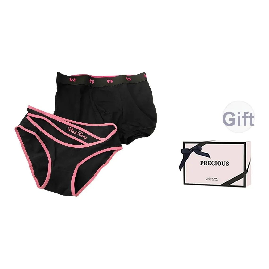 TLXT Черный Комбо Парный+[Коробка ко Дню Влюбленных] Унисекс Подарочный Набор Нижнего Белья