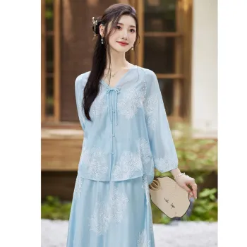 Like The Age Of Water Fall Skirt Set Regular Women's Blue