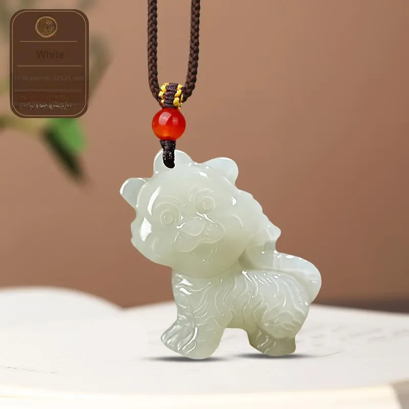 KUNYUYAO Hetian Jade Pendants White Jade Unisex-12