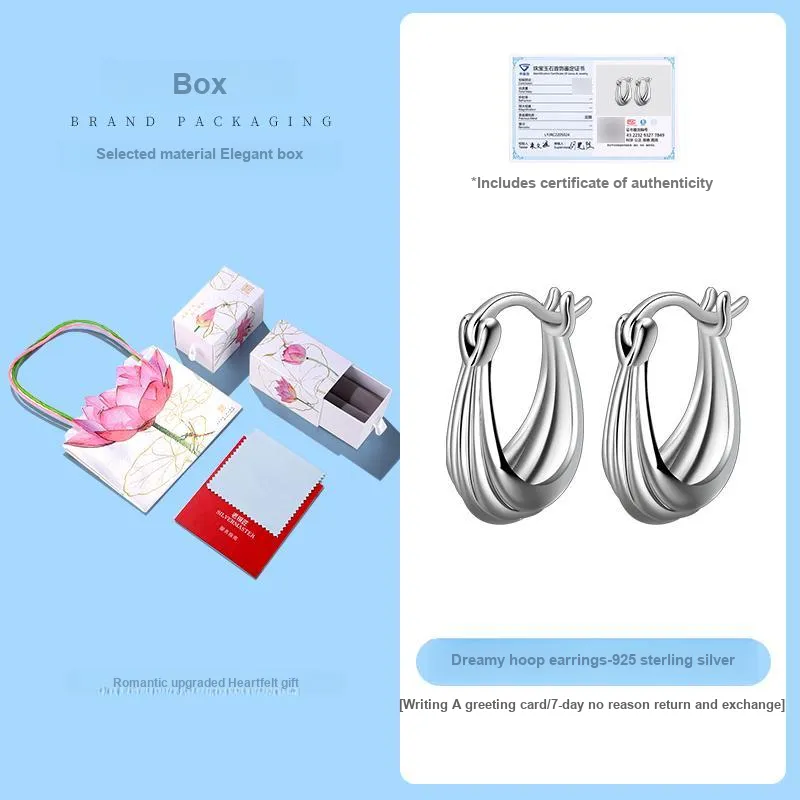 LAOYINJIANG S925 Silver Hoop Earrings Women's-2