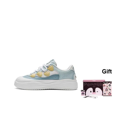 KAPPA Penguin Shoes Спина к Спине визуально увеличивает рост Низкие кроссовки для скейтбординга Женские Айсберг-синий