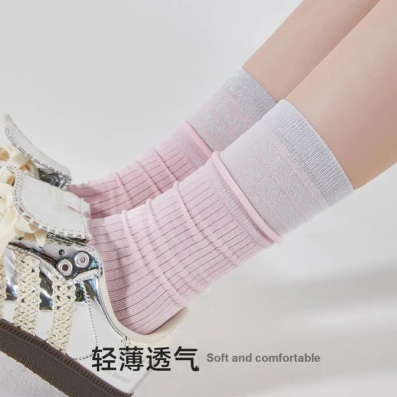 JIAZINI Mid Calf Socks Women's Combo Set-11