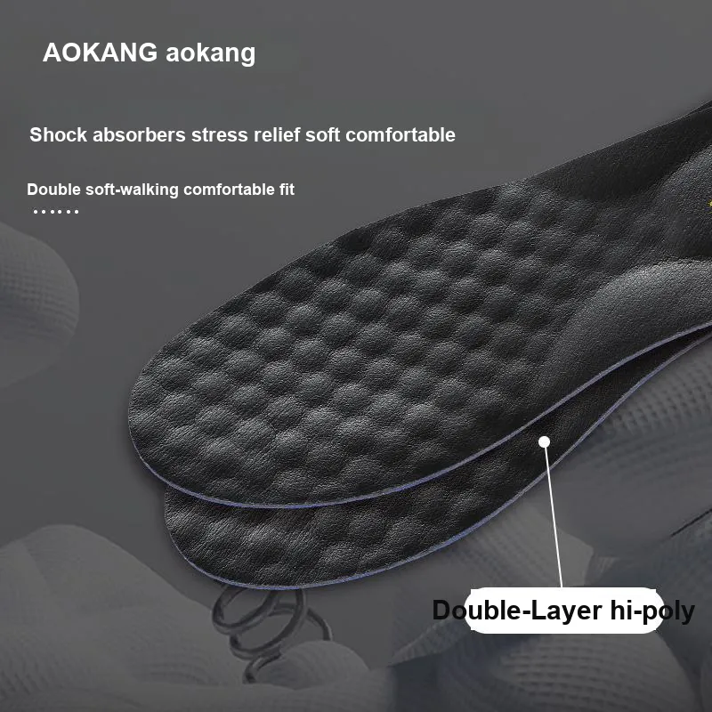 AOKANG Cow Leather Insoles Unisex-12