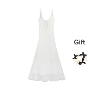 / Slip Dresses Women's White+Bowknot Hair Tie Comes With