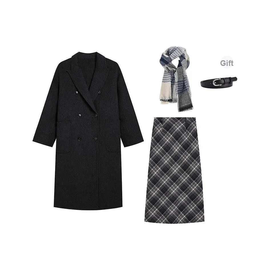 Ice Cream And Whale Длинный рукав Комплект с юбкой Женские