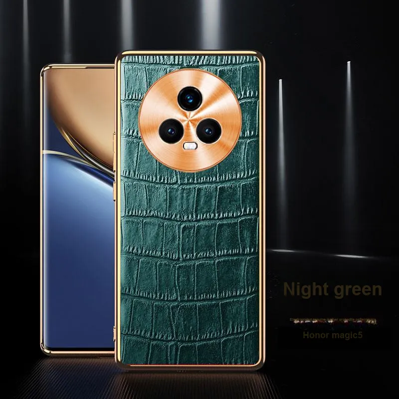 Mivana Leather Material Electroplated Genuine Leather Crocodile Pattern Phone Case Compatible With 'Magic5 Pro/Magic5'-10