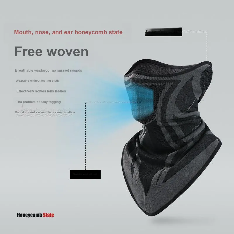 TANLU Riding Equipment Face Mask Unisex Polyamide Polyester 38.5*24.5CM Black Desert Yellow-1