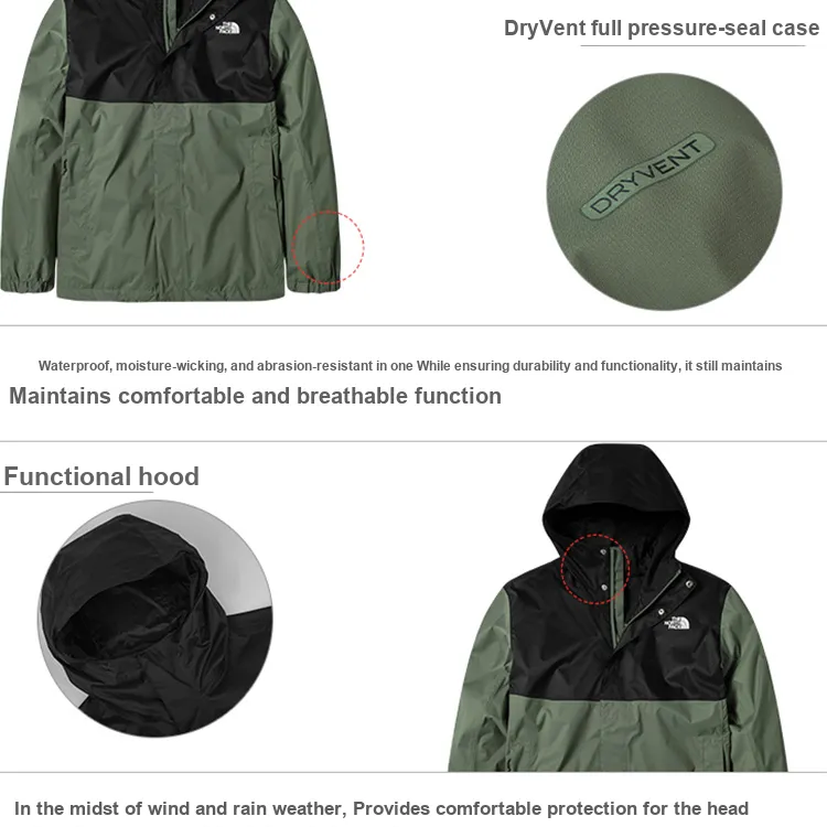 THE NORTH FACE Windbreaker Jackets Men Black Green Multicolor-4